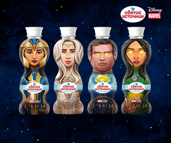 Встречайте новую лимитированную коллекцию Святой Источник Toy Bottle c героями MARVEL "Вечные"