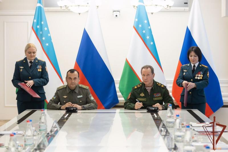 Директор Росгвардии генерал армии Виктор Золотов и командующий Национальной гвардией Республики Узбекистан генерал-майор Рустам Джураев подписали межведомственный План сотрудничества на 2022 год