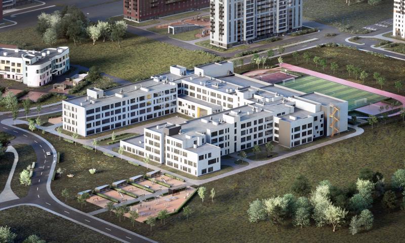 В новой школе в Буграх завершено возведение первого этажа
